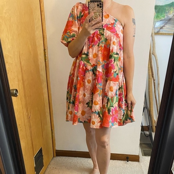 NWT Ebby and I Miabella Floral One Shoulder Mini Dress - Picture 8 of 11